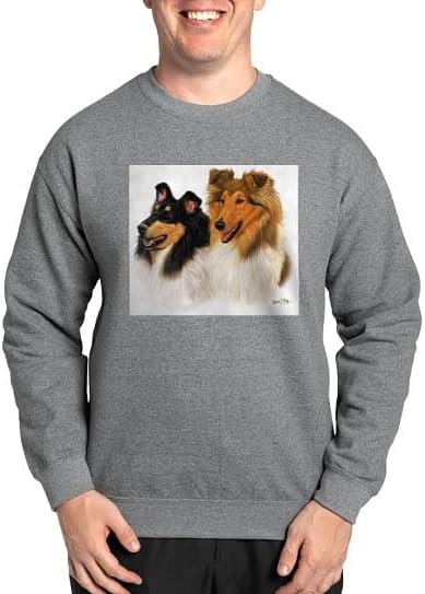 CafePress Rough Collie Sweatshirt Classic Crew Neck Light Sweatshirt - Graphite Gray