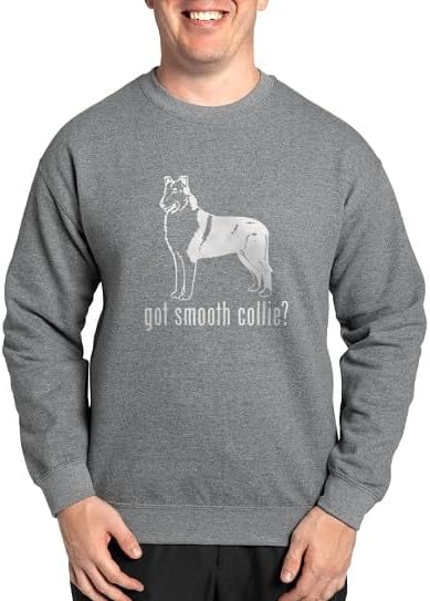 CafePress Smooth Collie Sweatshirt (Dark) Classic Crew Neck Light Sweatshirt - Graphite Gray