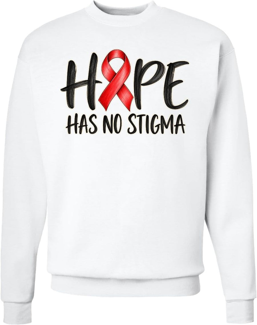 inktastic Hope Has No Stigma Awareness Adult Sweatshirt - White