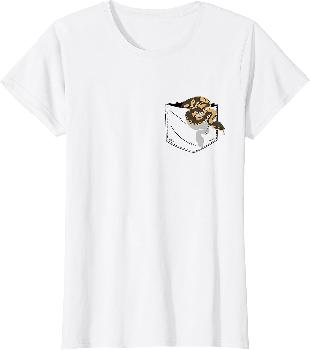 Snake in Pocket Python Tee Shirt for Ball Python Lovers Snake Owner T Shirts - White