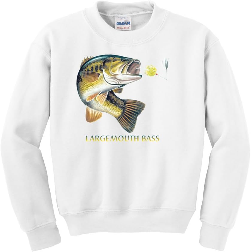 Express Yourself Largemouth Bass Combo Crew Neck Sweatshirt - MENS SIZING - White