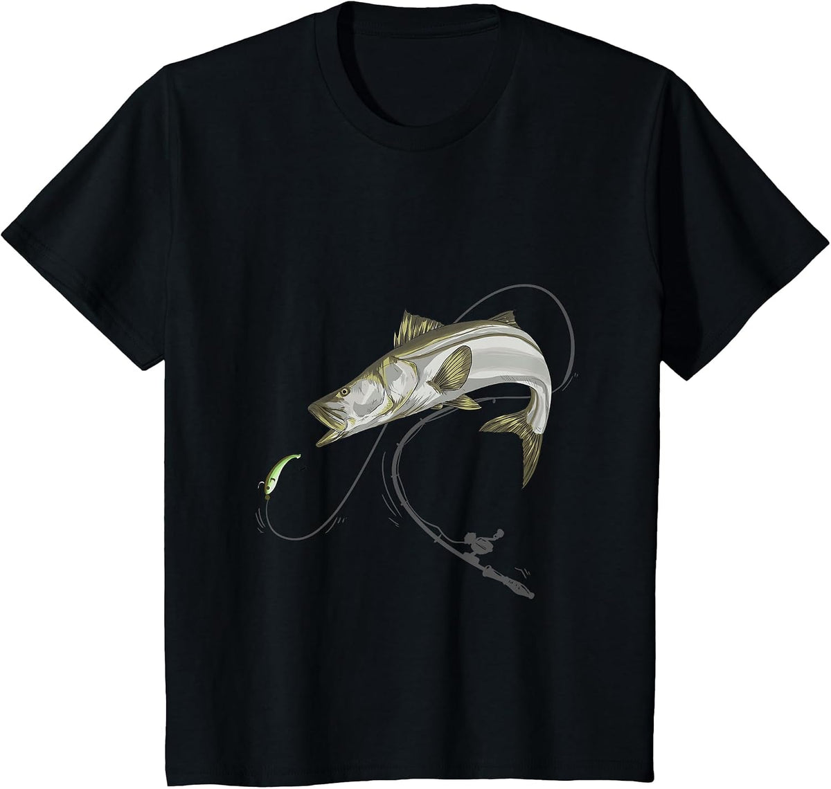 Snook Robalo Sergeant Fish Linesider Seifffish T-Shirt - Black