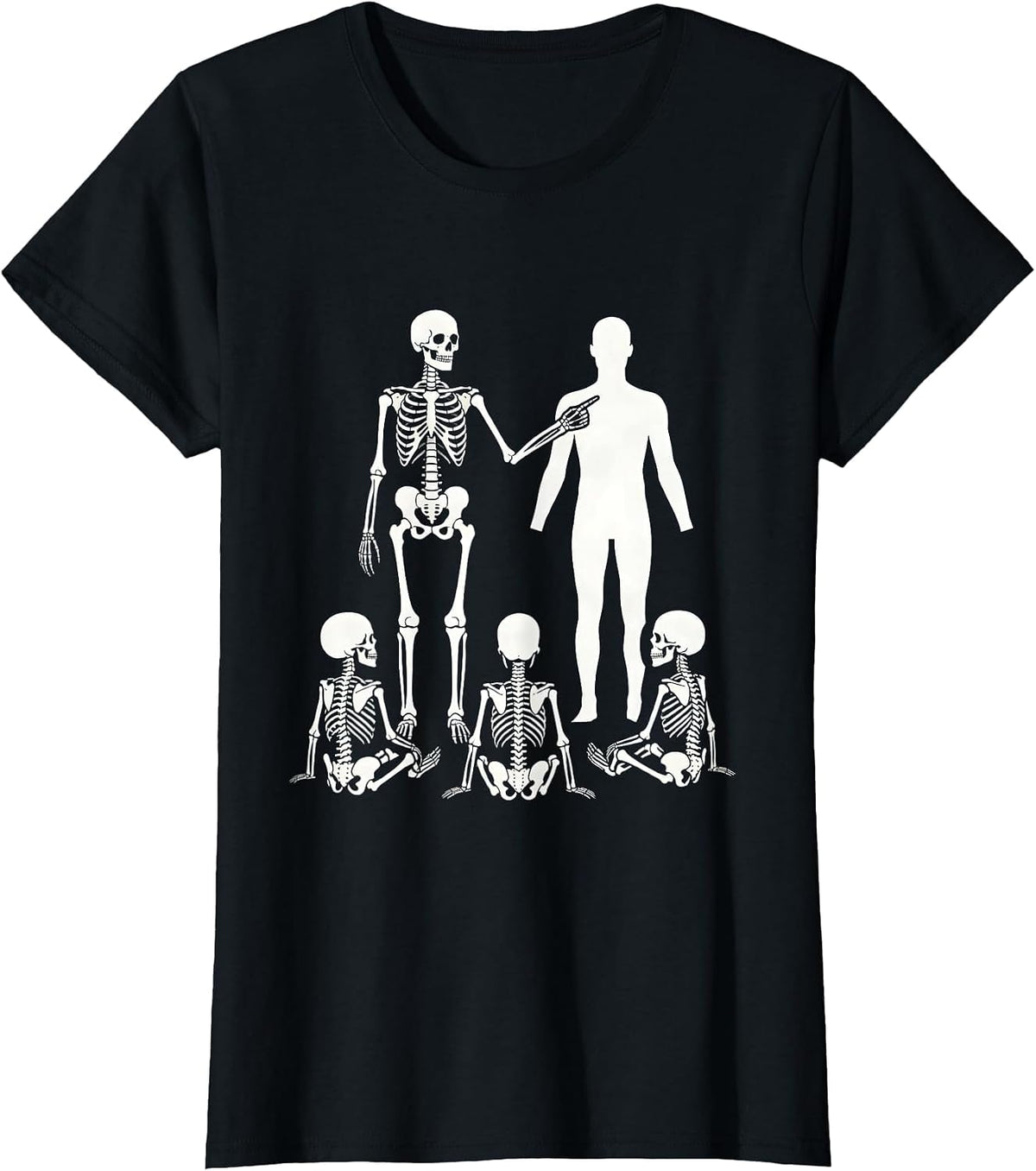 Skeleton Anatomy Teacher Funny Halloween Science T-Shirt - Black