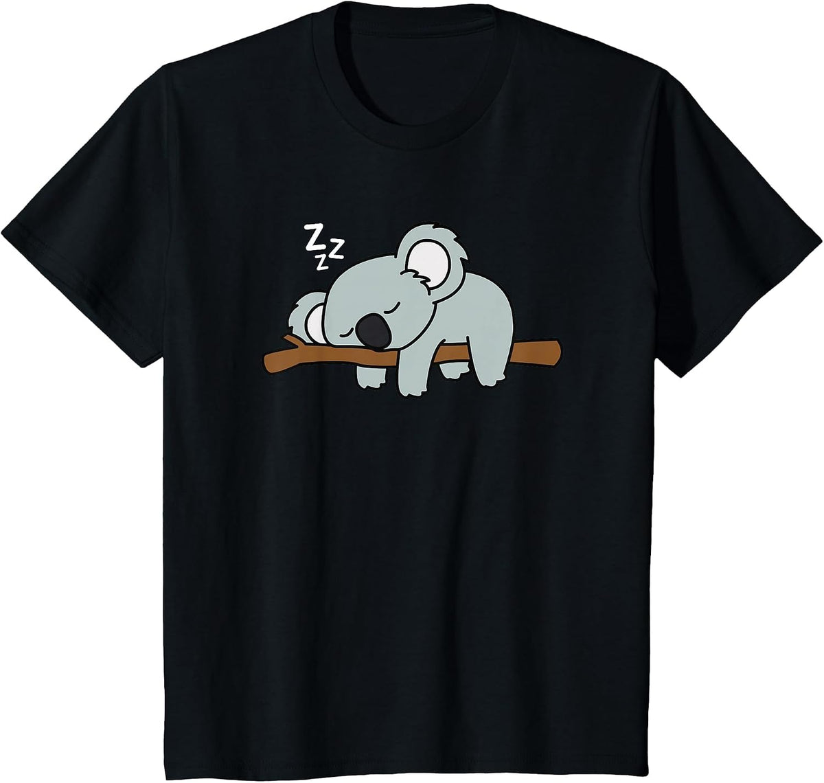 Sleeping Cute Koala Bear Lazy Australian Animal Graphic T-Shirt - Black