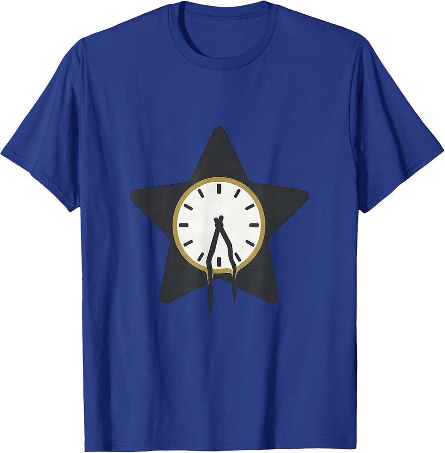 Six-Point Star Drooping Clock Police Officer Humor T-Shirt - Royal Blue