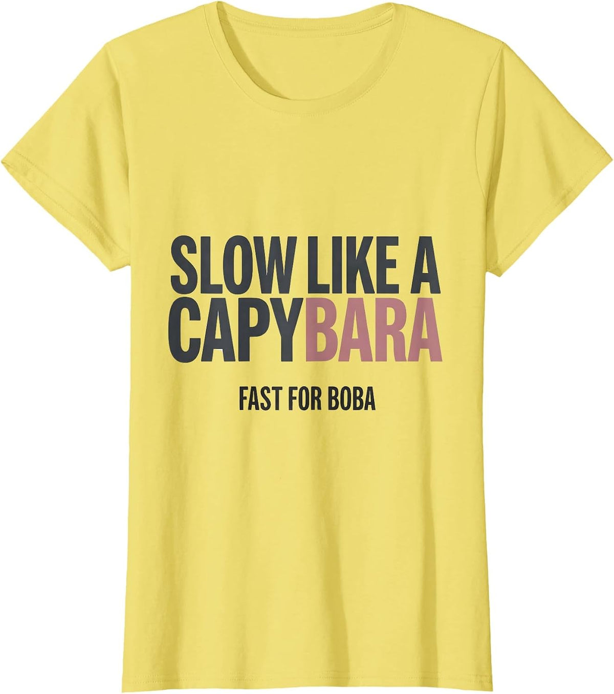 Slow Like A Capybara, Fast For Boba Cute Kawaii Anime Boba T-Shirt - Lemon Yellow