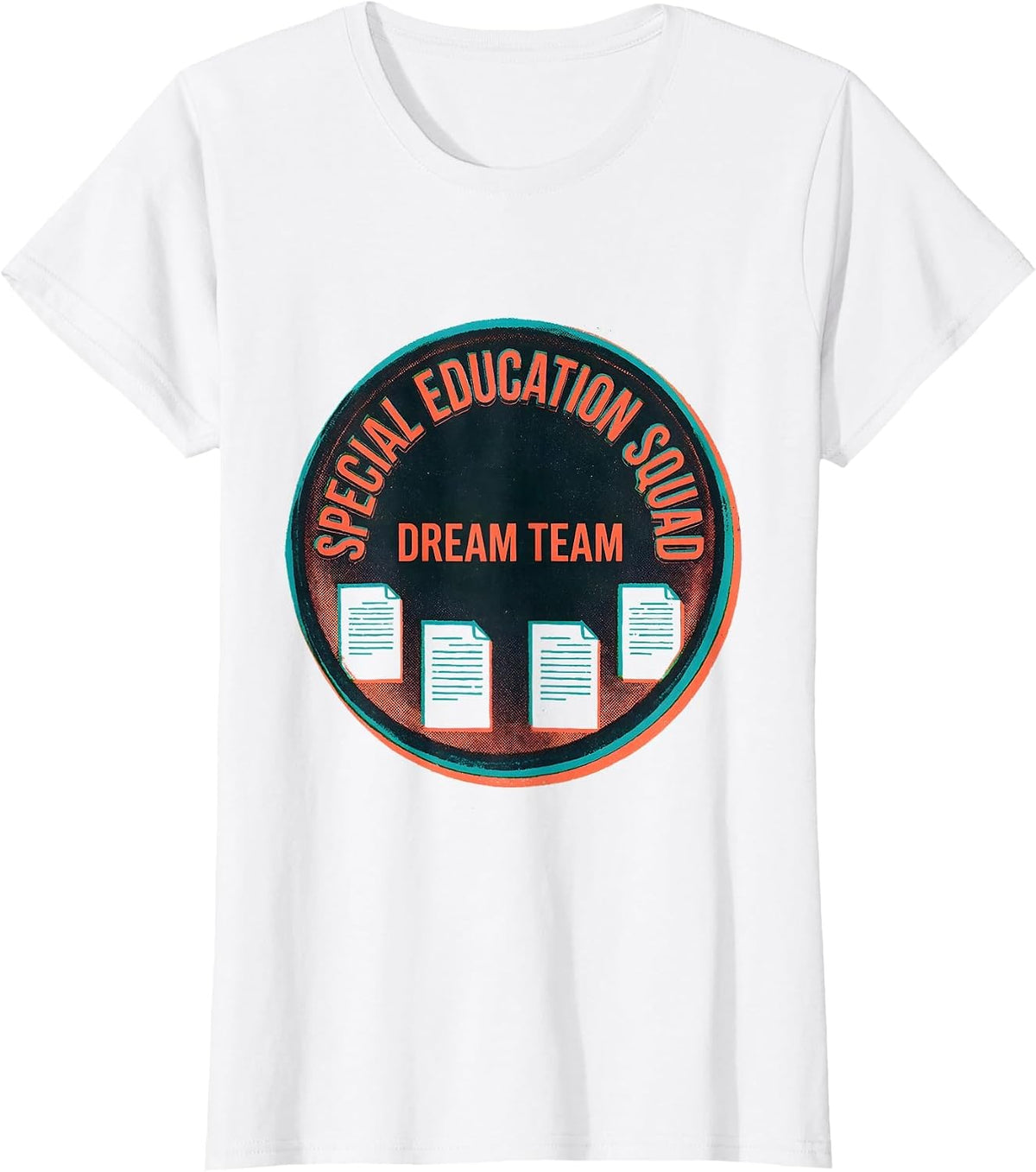Special Education Squad Dream Team Risograph Teacher T-Shirt - White