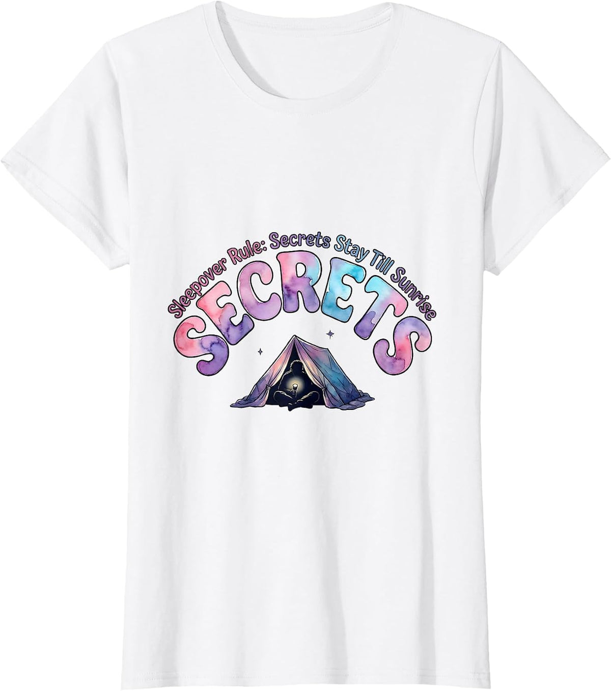 Sleepover Rule: Secrets Stay Till Sunrise Matching Group T-Shirt - White