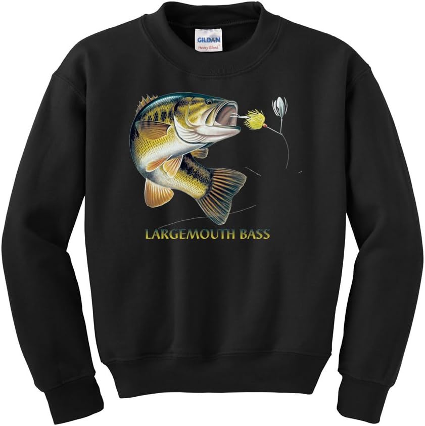 Express Yourself Largemouth Bass Combo Crew Neck Sweatshirt - MENS SIZING - Black