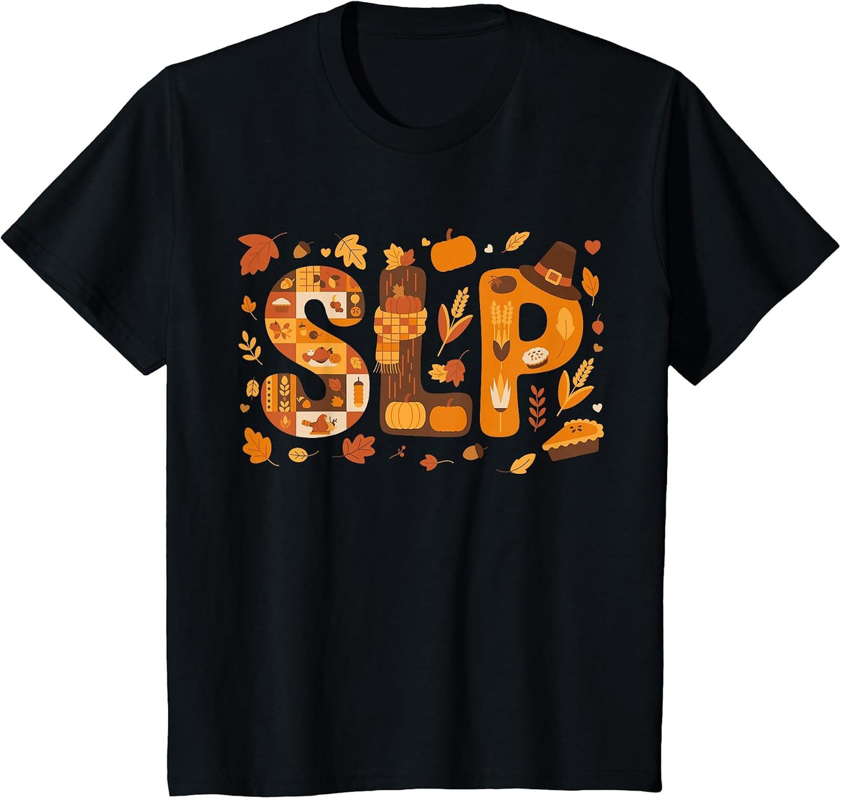 SLP Thanksgiving Speech Language Pathologist T-Shirt - Black