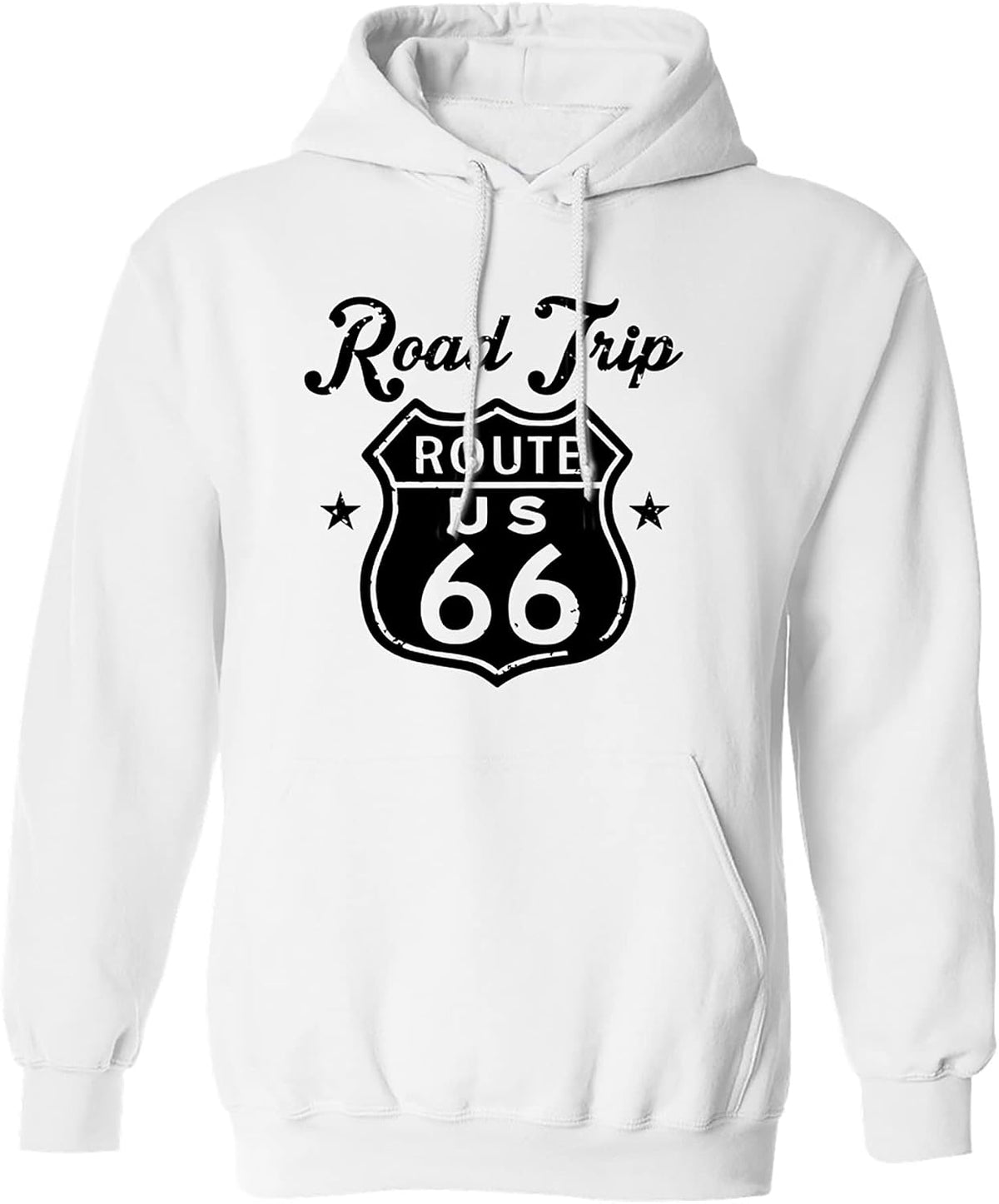 zerogravitee Road Trip Route 66" Adult Hooded Sweatshirt - White