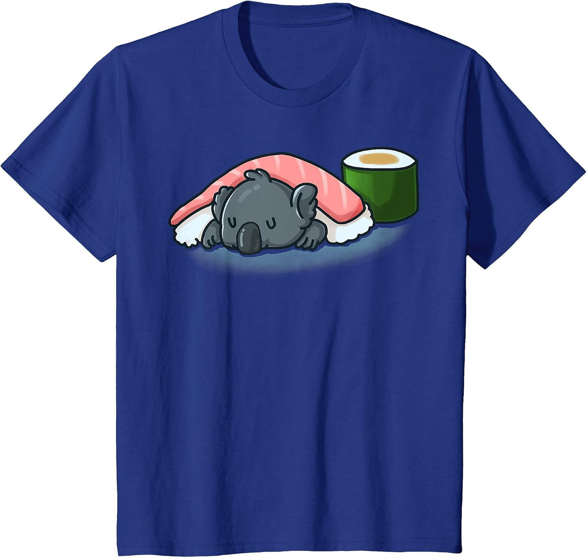 Sleepy Koala Sushi and Wasabi Rolls Koala Bear Sushi Lover T-Shirt - Royal Blue