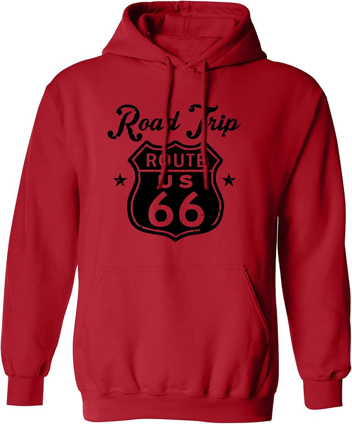 zerogravitee Road Trip Route 66" Adult Hooded Sweatshirt - Red