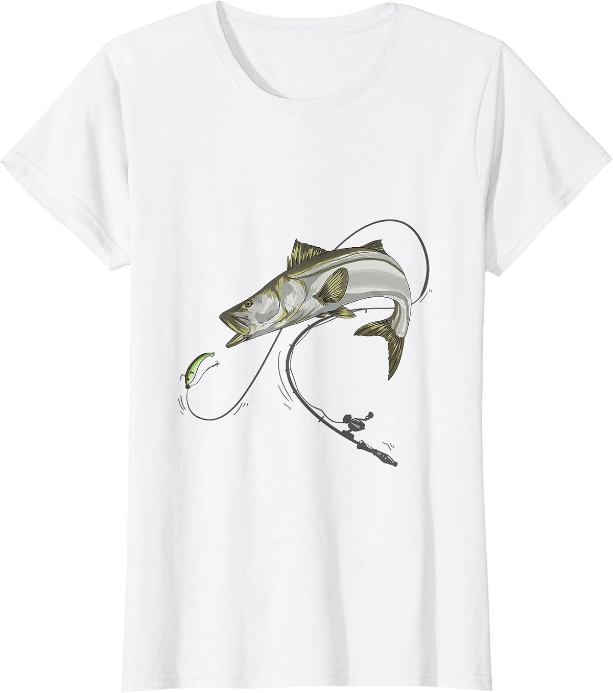Snook Robalo Sergeant Fish Linesider Seifffish T-Shirt - White