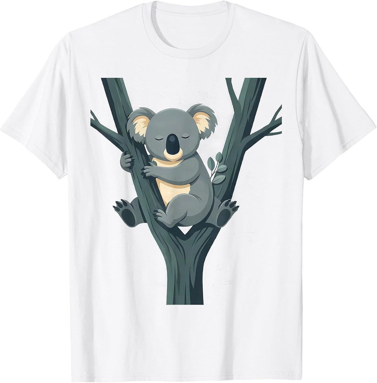Sleeping Koala Cute Animal Lover Humor T-Shirt - White