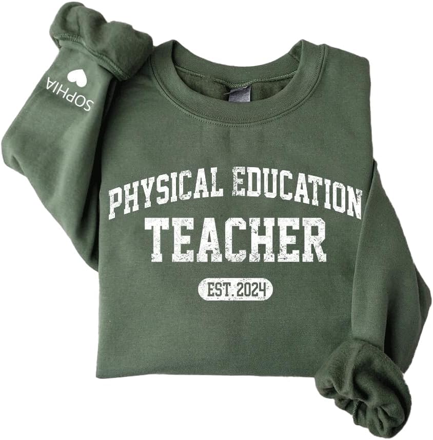 Personalized PE Teacher Sweatshirt, Physical Education Teacher Sweat Shirt, PE Coach Sweater, Gift For PE Teacher Team, Gym