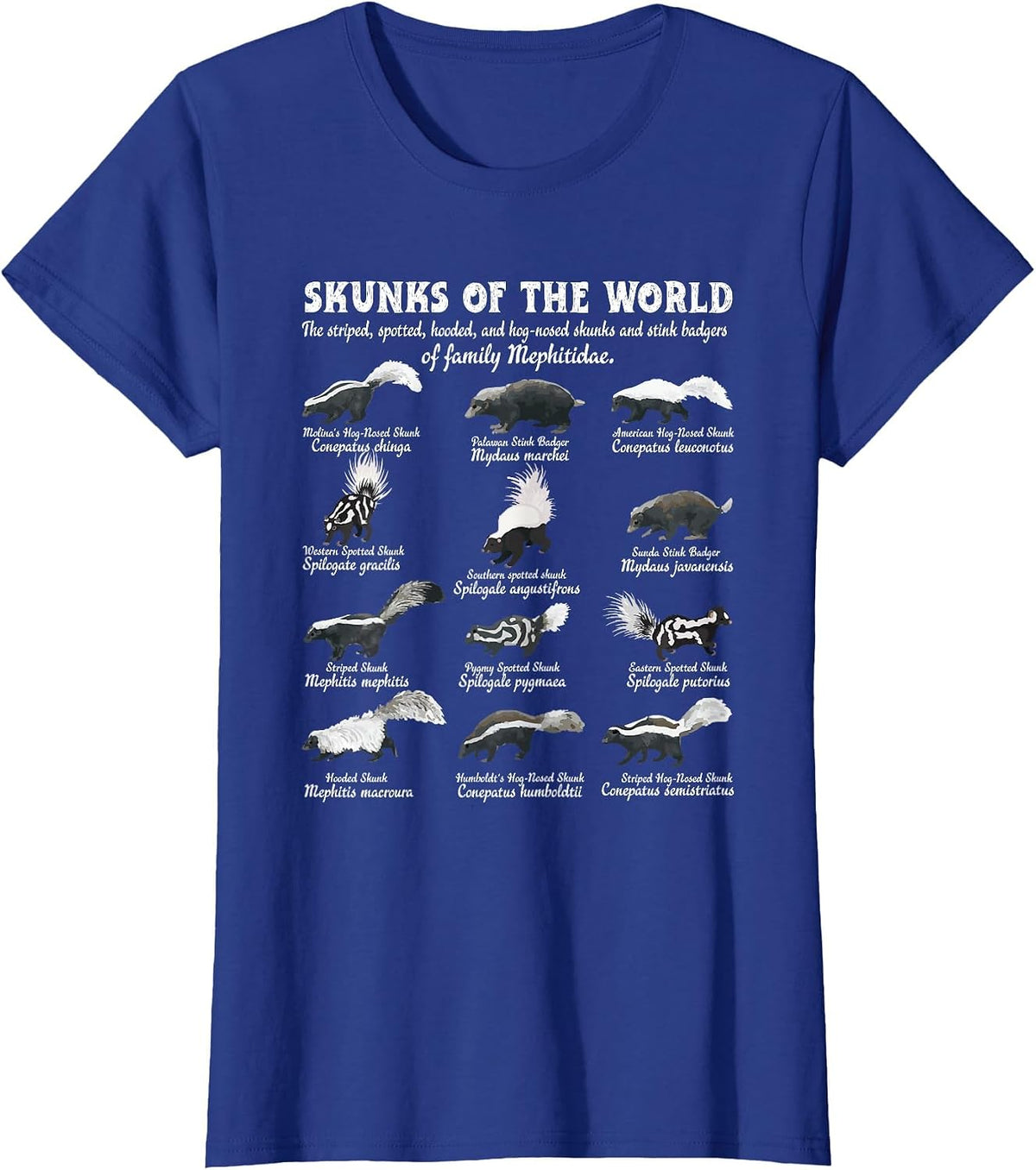 Skunk Tail Skunks of The World Mephitidae Skunk Whisperer T-Shirt - Royal Blue