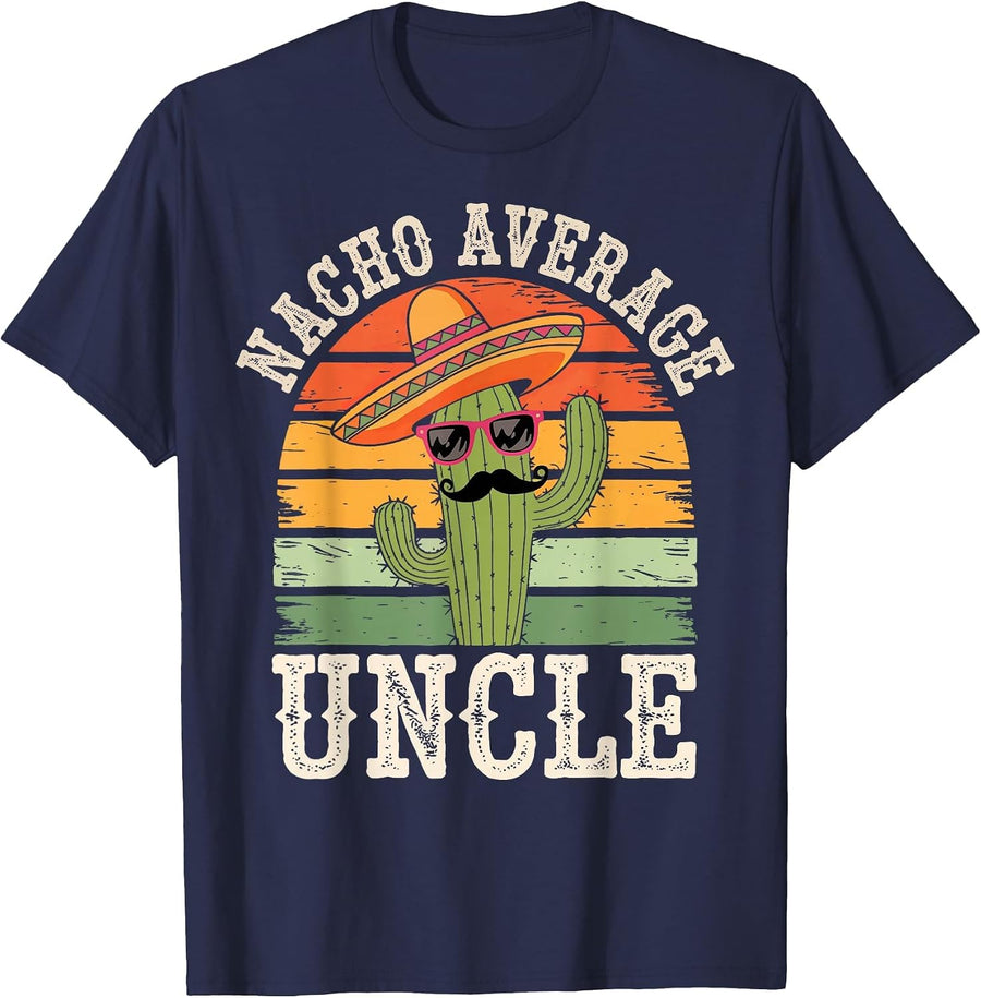 Nacho Average Uncle T-Shirt - Navy Blue