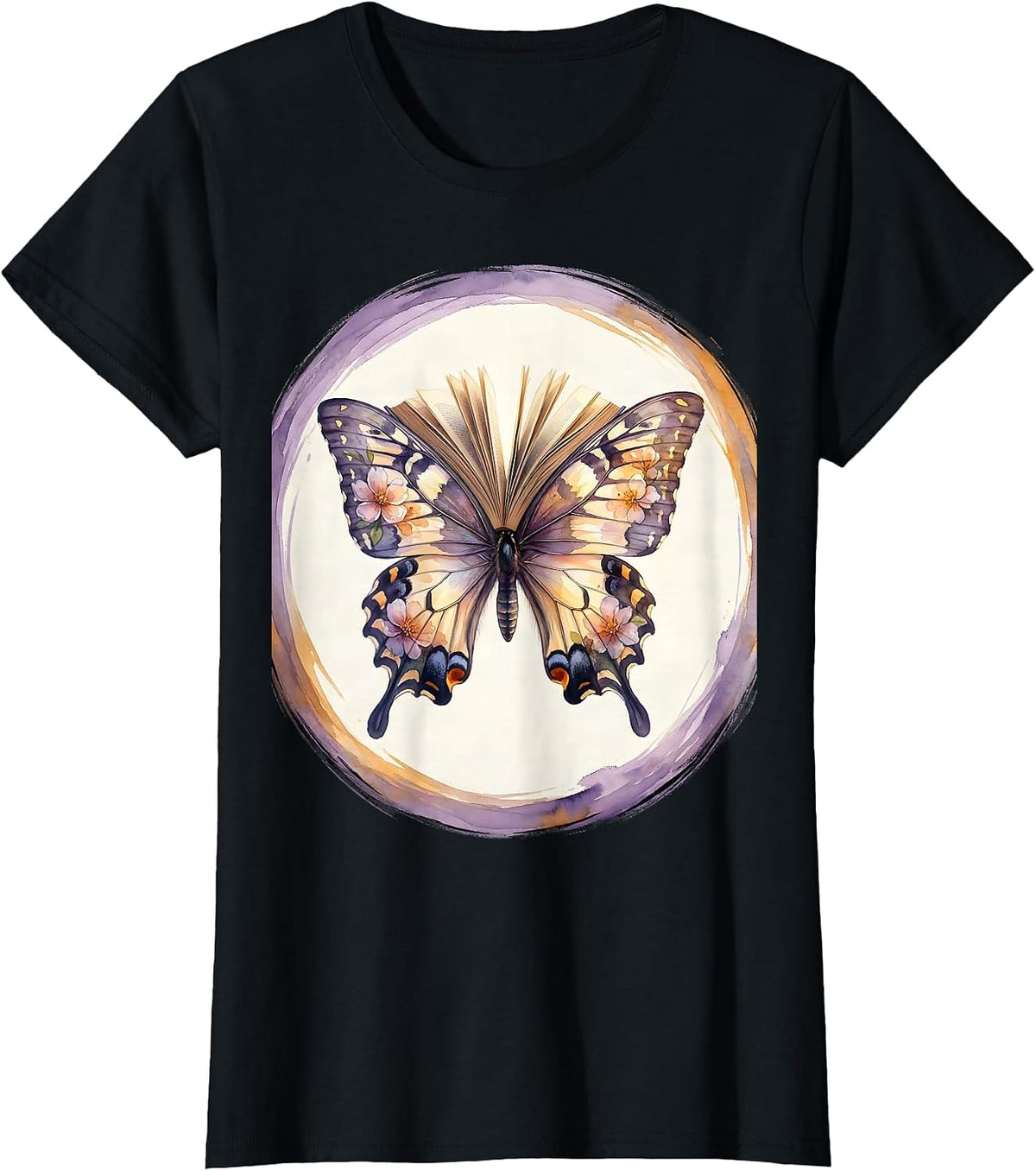 Special Education Teacher Butterfly Book Design T-Shirt - Black