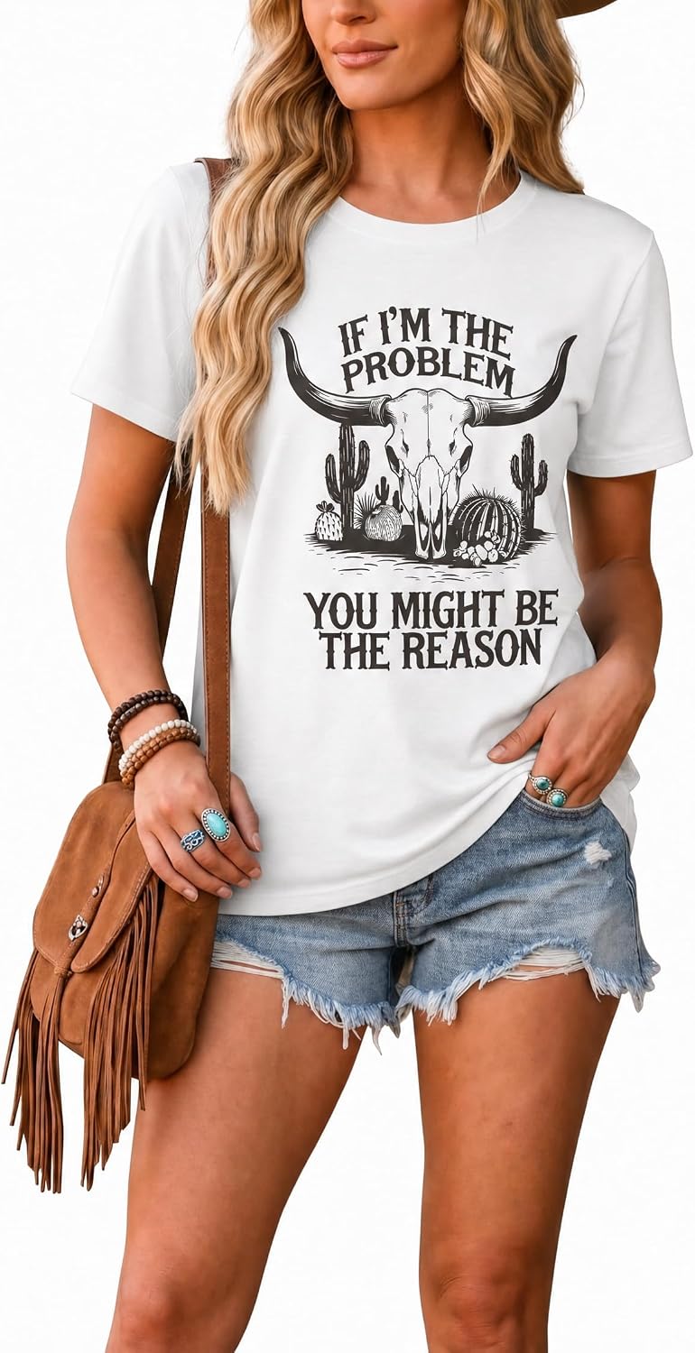 Country Music Women's Graphic Crewneck Short Sleeve Summer Tee - M4-white