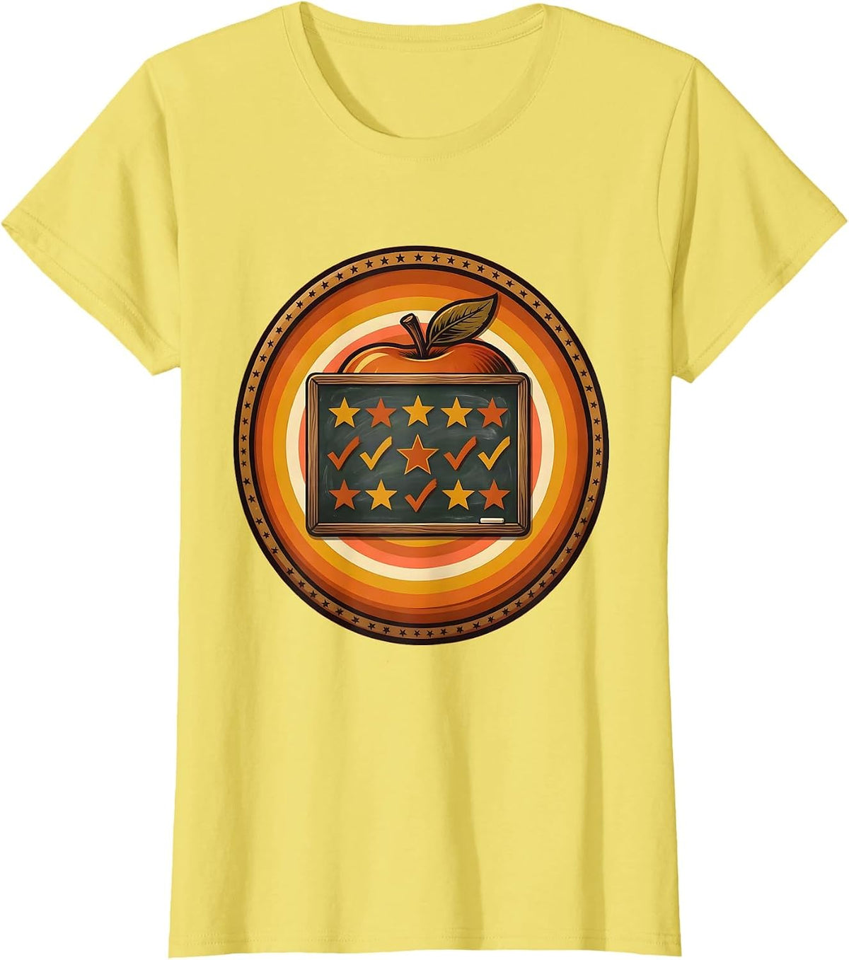 Special Education Teacher Chalkboard Stars Design T-Shirt - Lemon Yellow