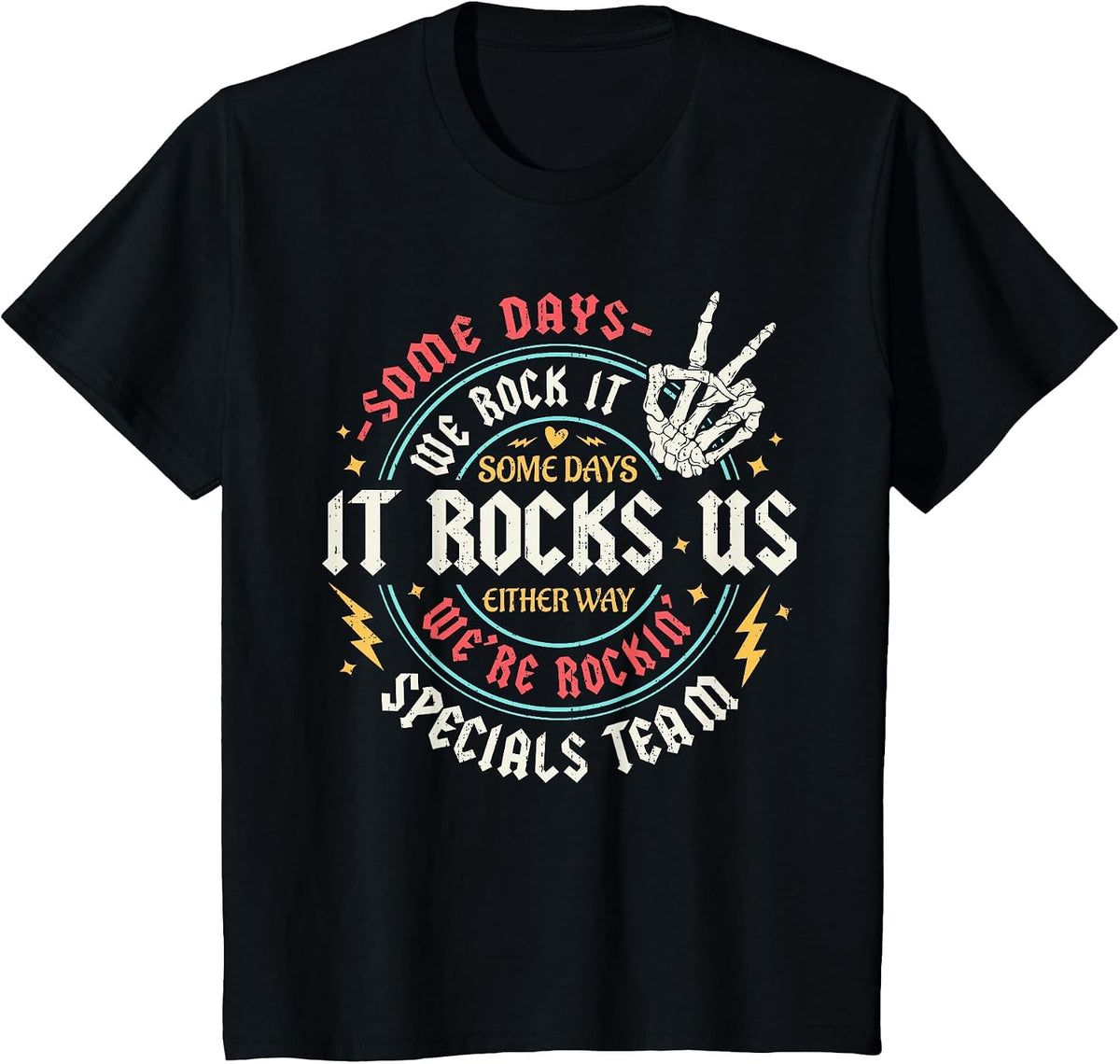 Some Days We Rock It Specials Team PE Back to School T-Shirt - Black