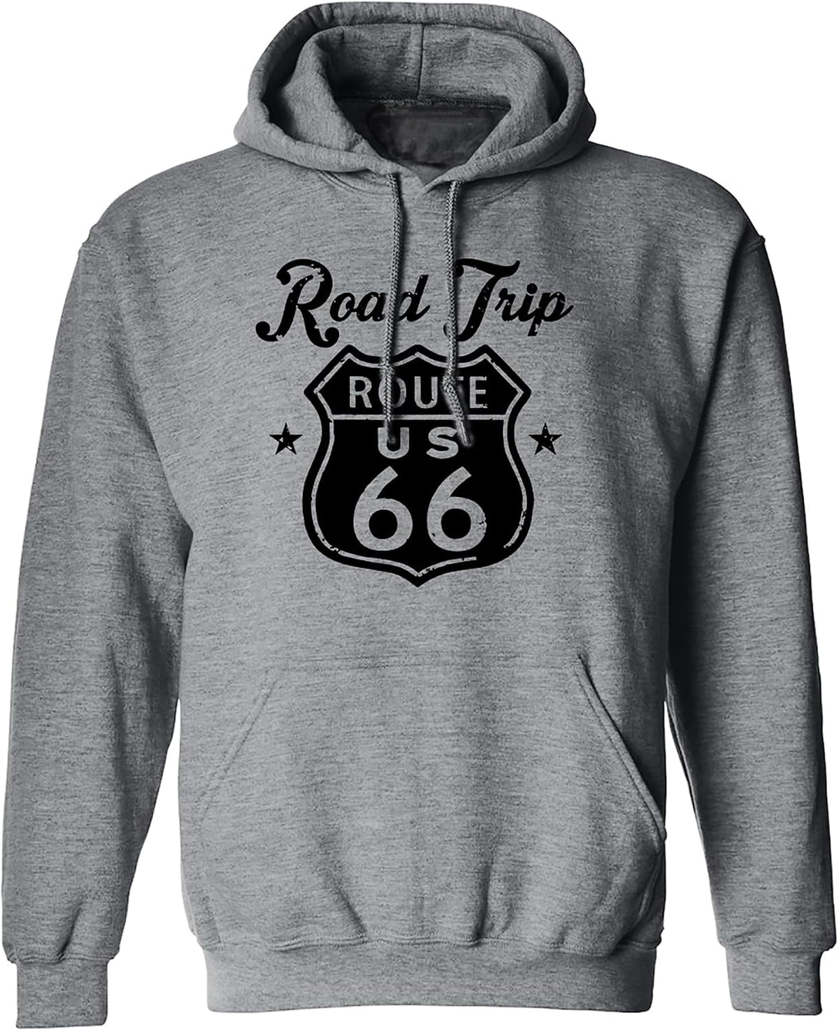 zerogravitee Road Trip Route 66" Adult Hooded Sweatshirt - Dark Heather
