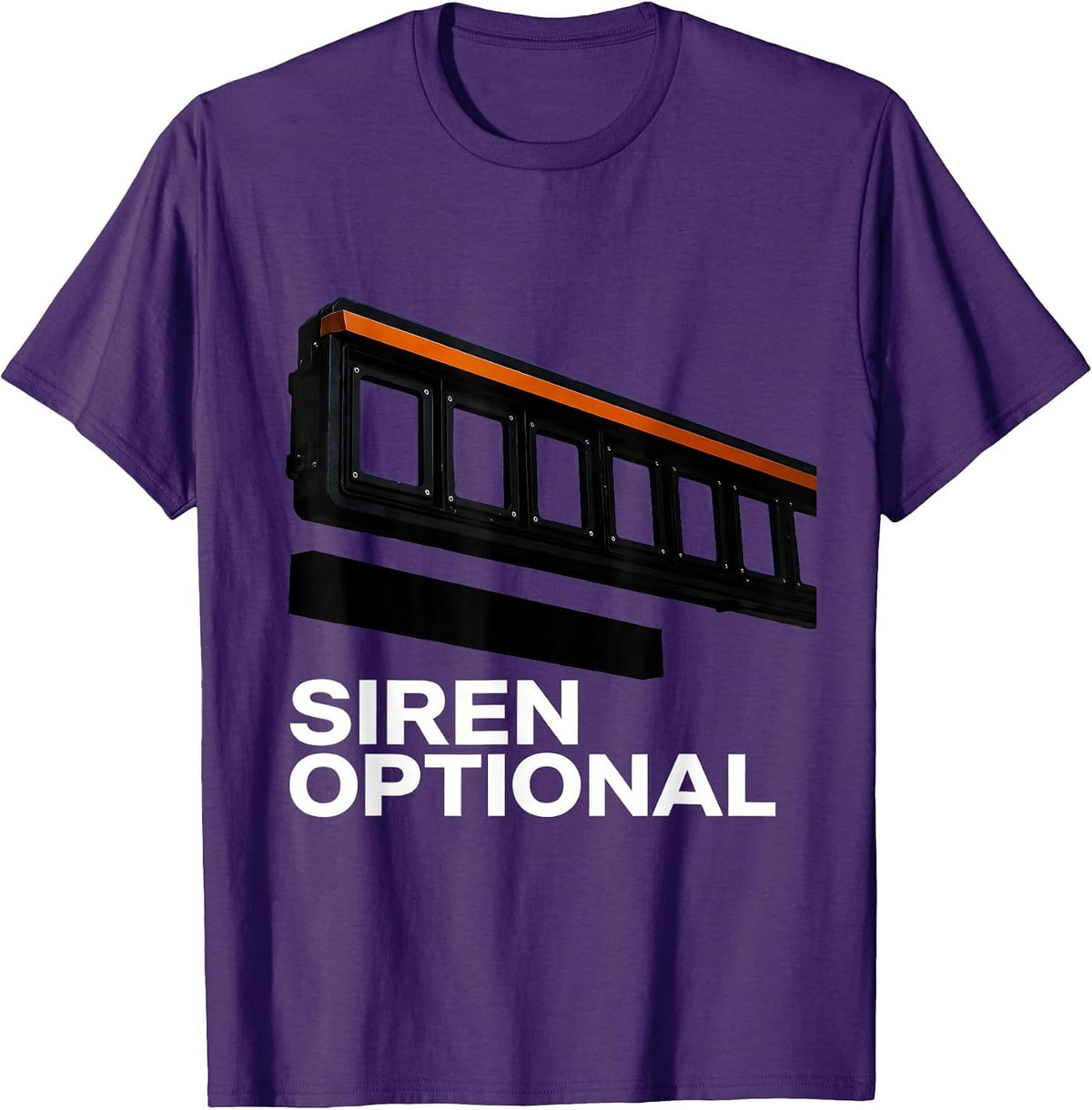 Siren Optional Brutalist Graphic Funny Police Officer T-Shirt - Purple