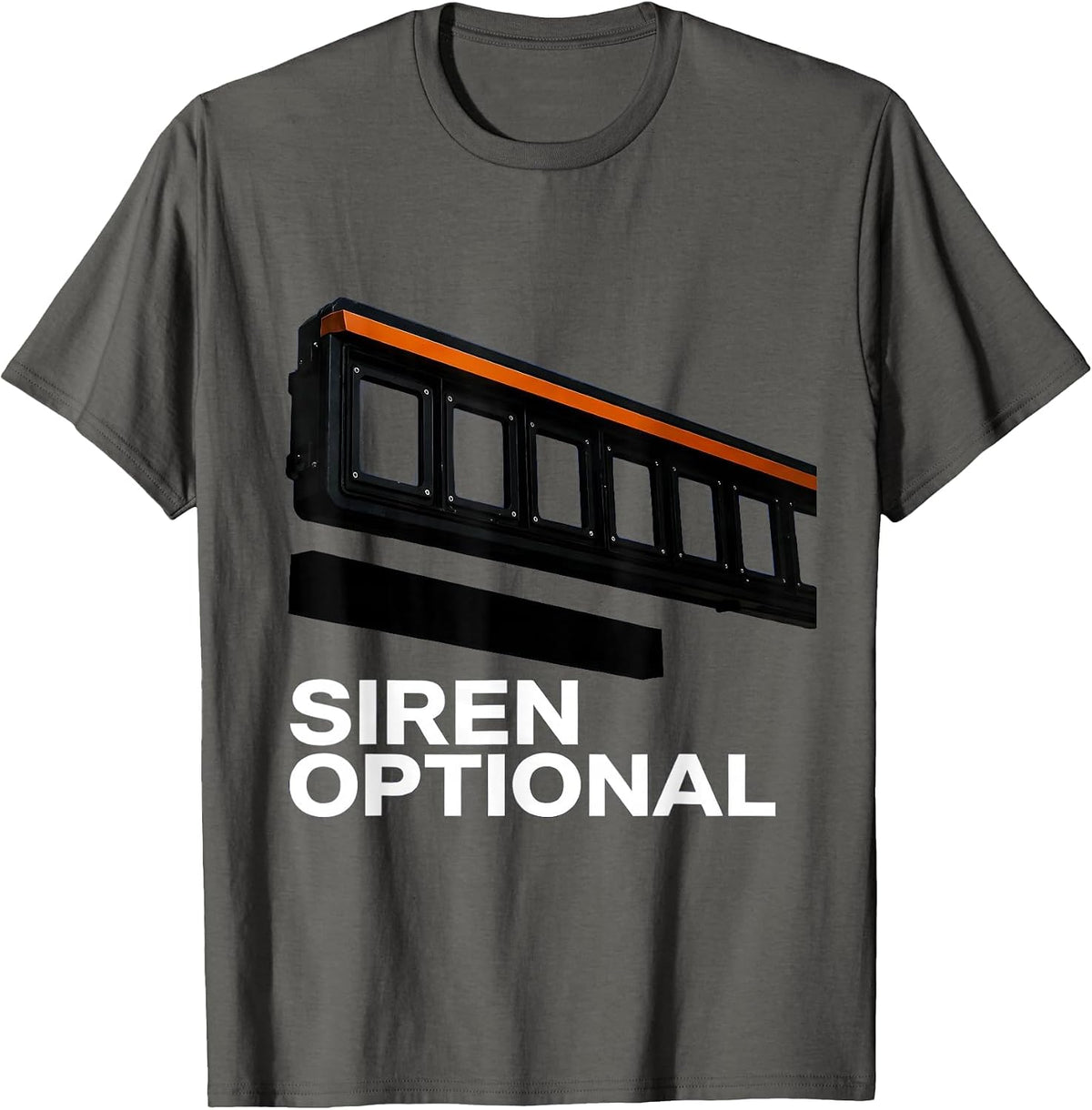 Siren Optional Brutalist Graphic Funny Police Officer T-Shirt - Asphalt Grey