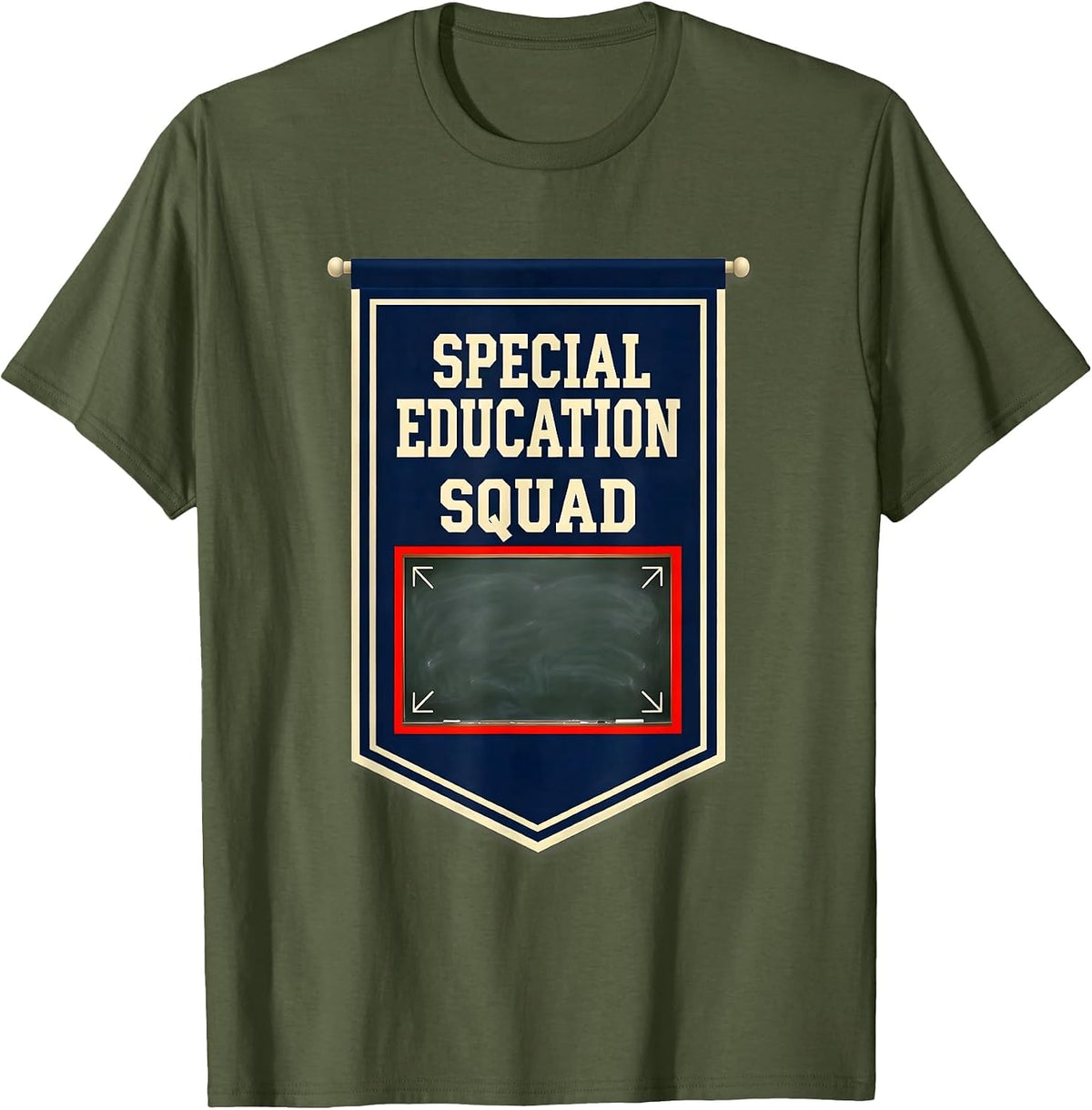 Special Education Squad Retro Teacher Team Pride T-Shirt - Olive Green
