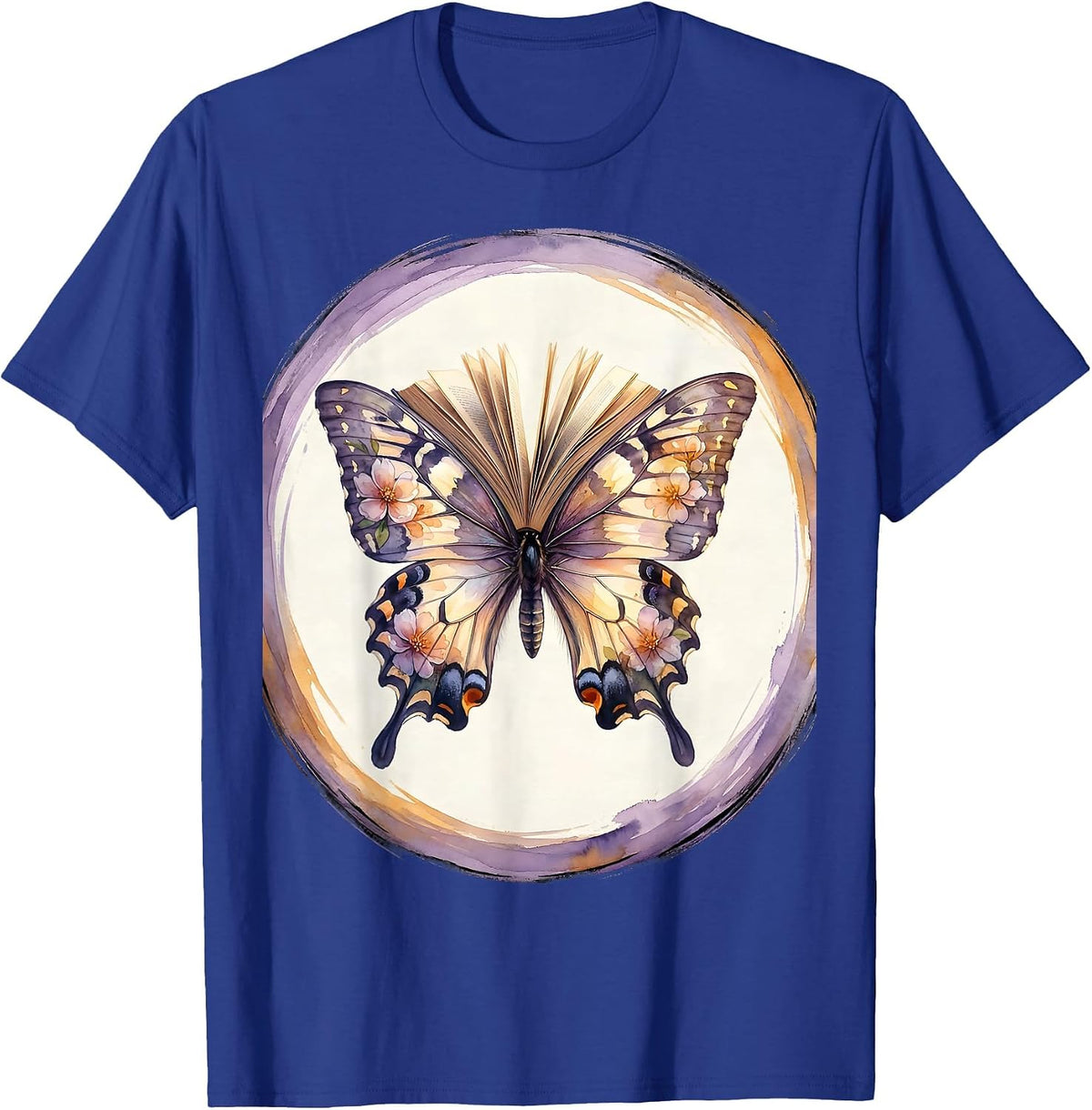 Special Education Teacher Butterfly Book Design T-Shirt - Royal Blue