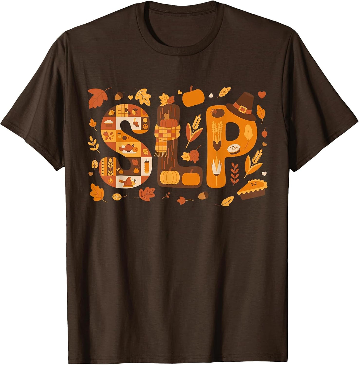SLP Thanksgiving Speech Language Pathologist T-Shirt - Brown