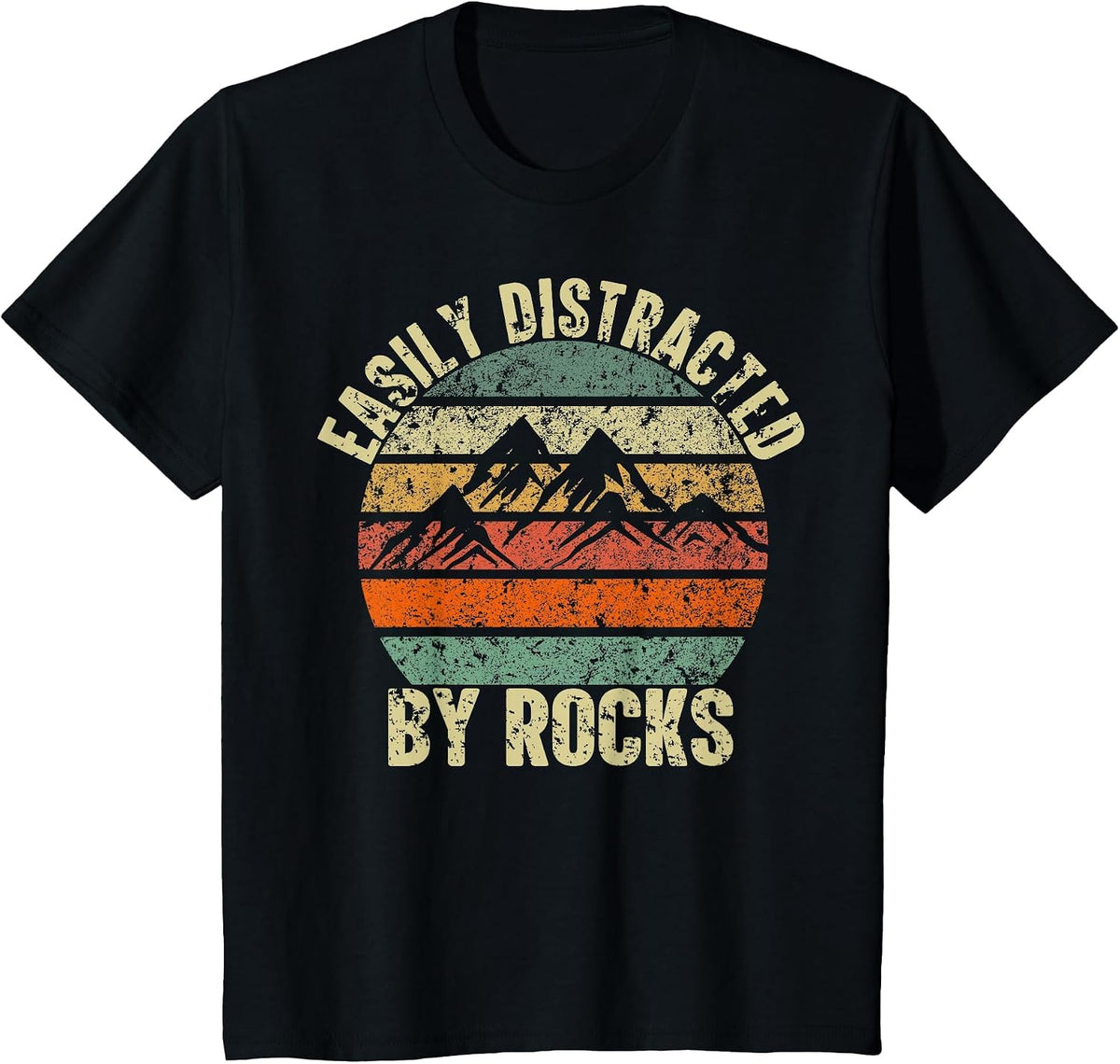 Slightly Distracted by Rocks Collector Lover Geologist Vintage T-Shirt - Black