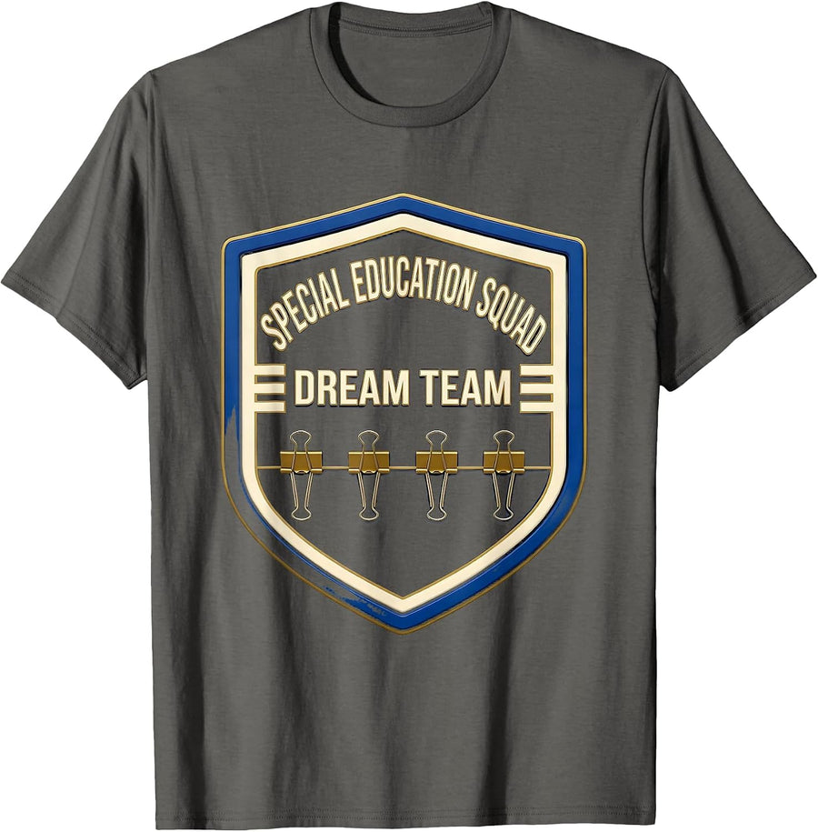 Special Education Squad Dream Team Sports Teacher T-Shirt - Asphalt Grey