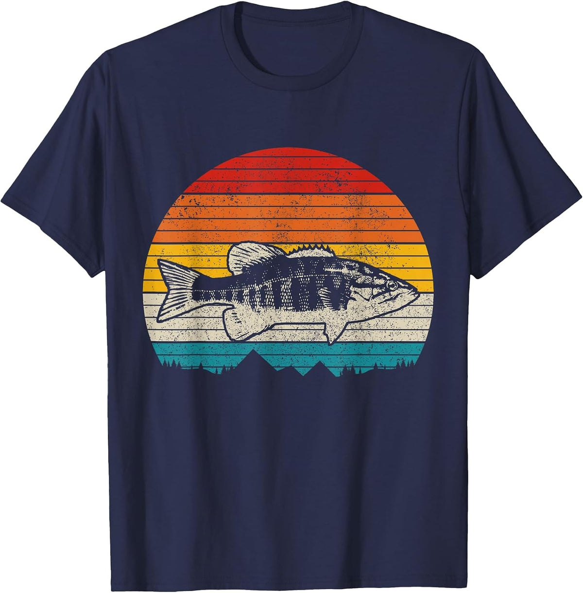 Smallmouth Bass Vintage Bass Fishing Men Fisherman T-Shirt - Navy Blue
