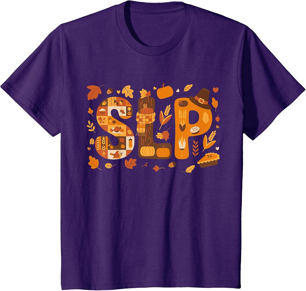 SLP Thanksgiving Speech Language Pathologist T-Shirt - Purple