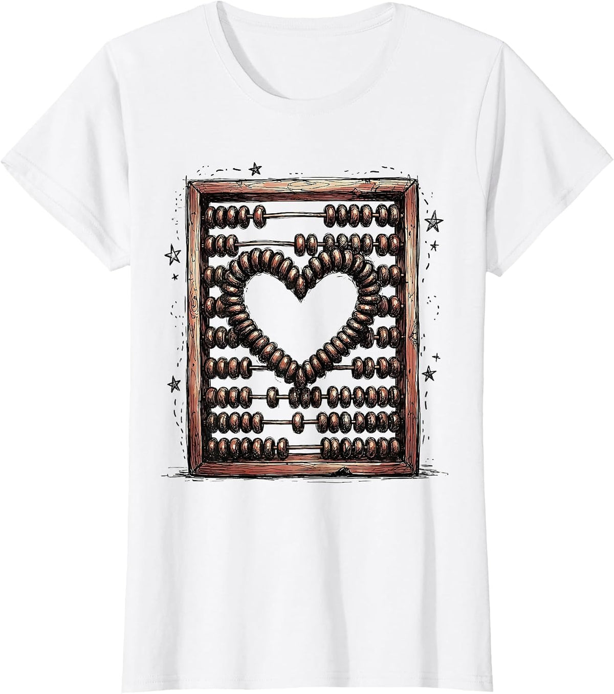 Special Education Teacher Abacus Heart Graphic T-Shirt - White