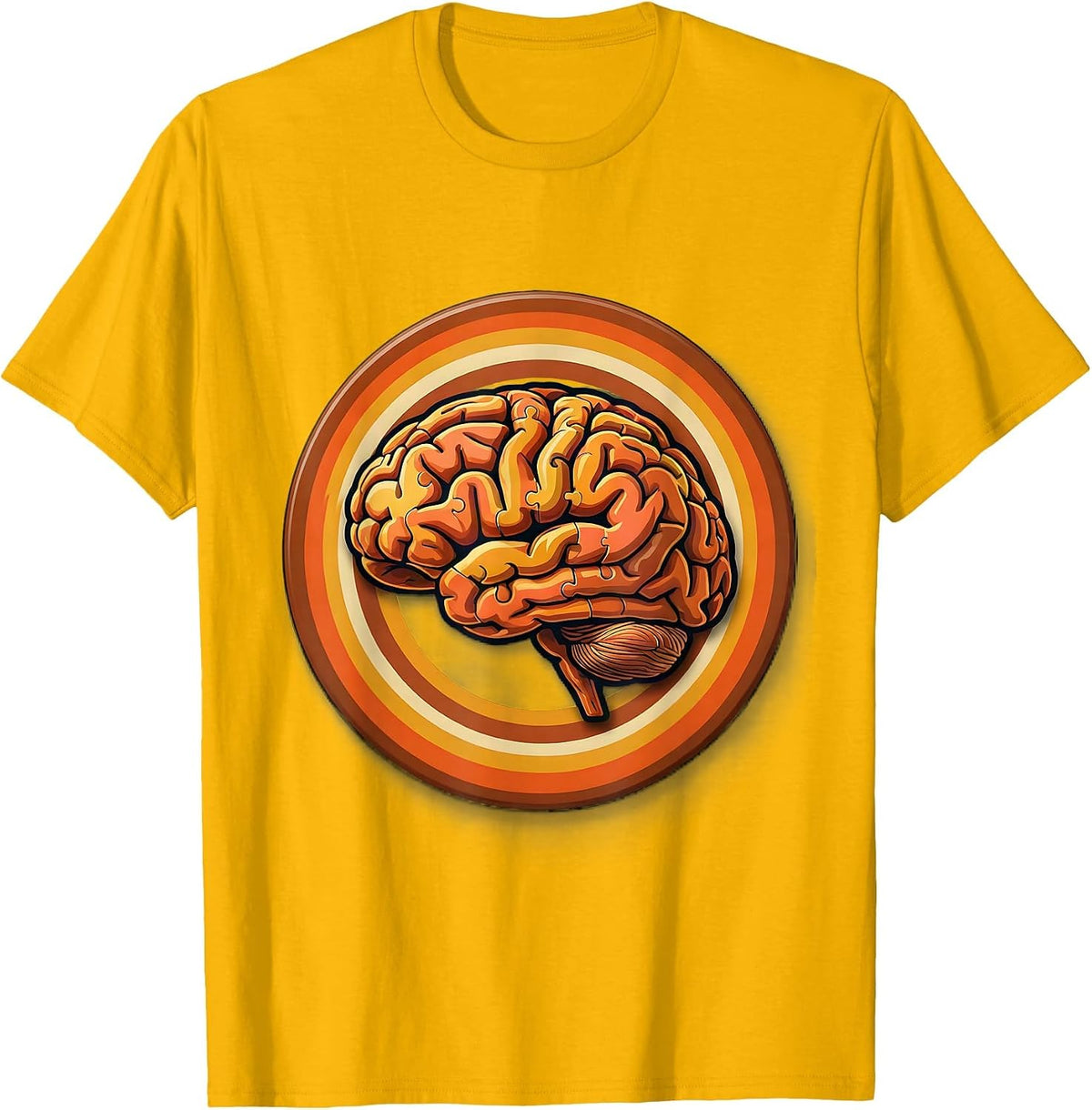 Special Education Teacher Brain Puzzle Graphic T-Shirt - Golden Yellow