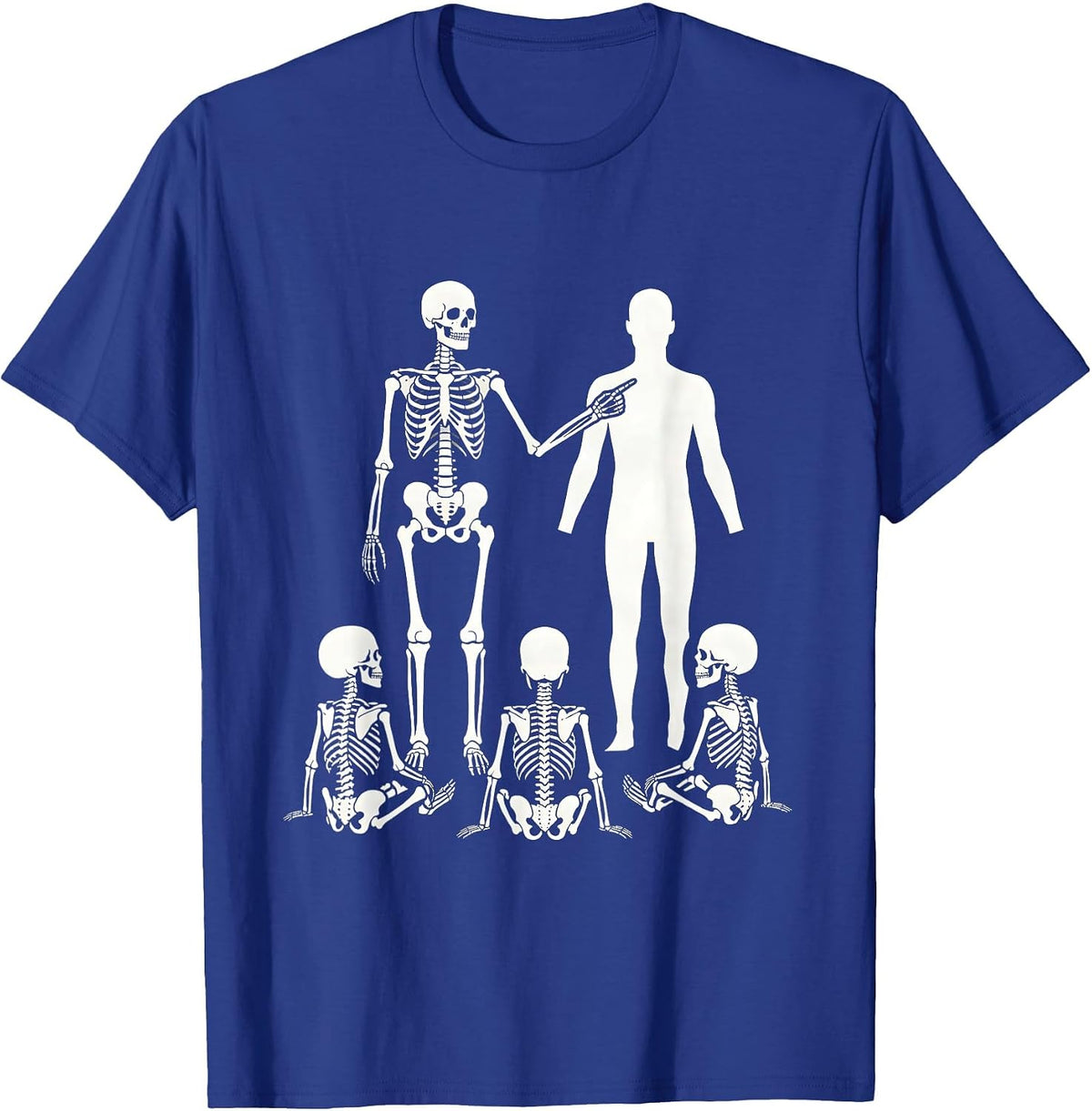 Skeleton Anatomy Teacher Funny Halloween Science T-Shirt - Royal Blue