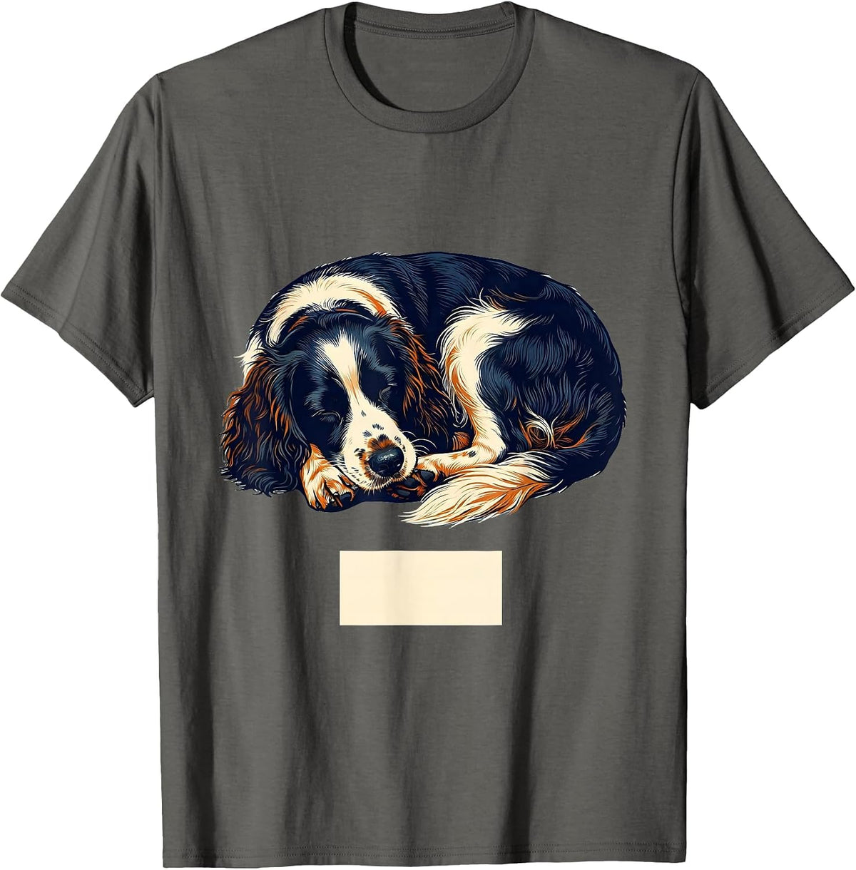 Sleeping English Springer Spaniel Dog Breed Napping Pajamas T-Shirt - Asphalt Grey