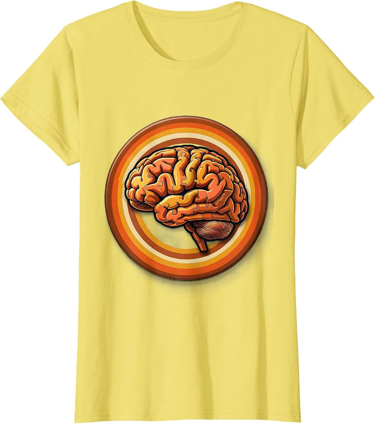 Special Education Teacher Brain Puzzle Graphic T-Shirt - Lemon Yellow
