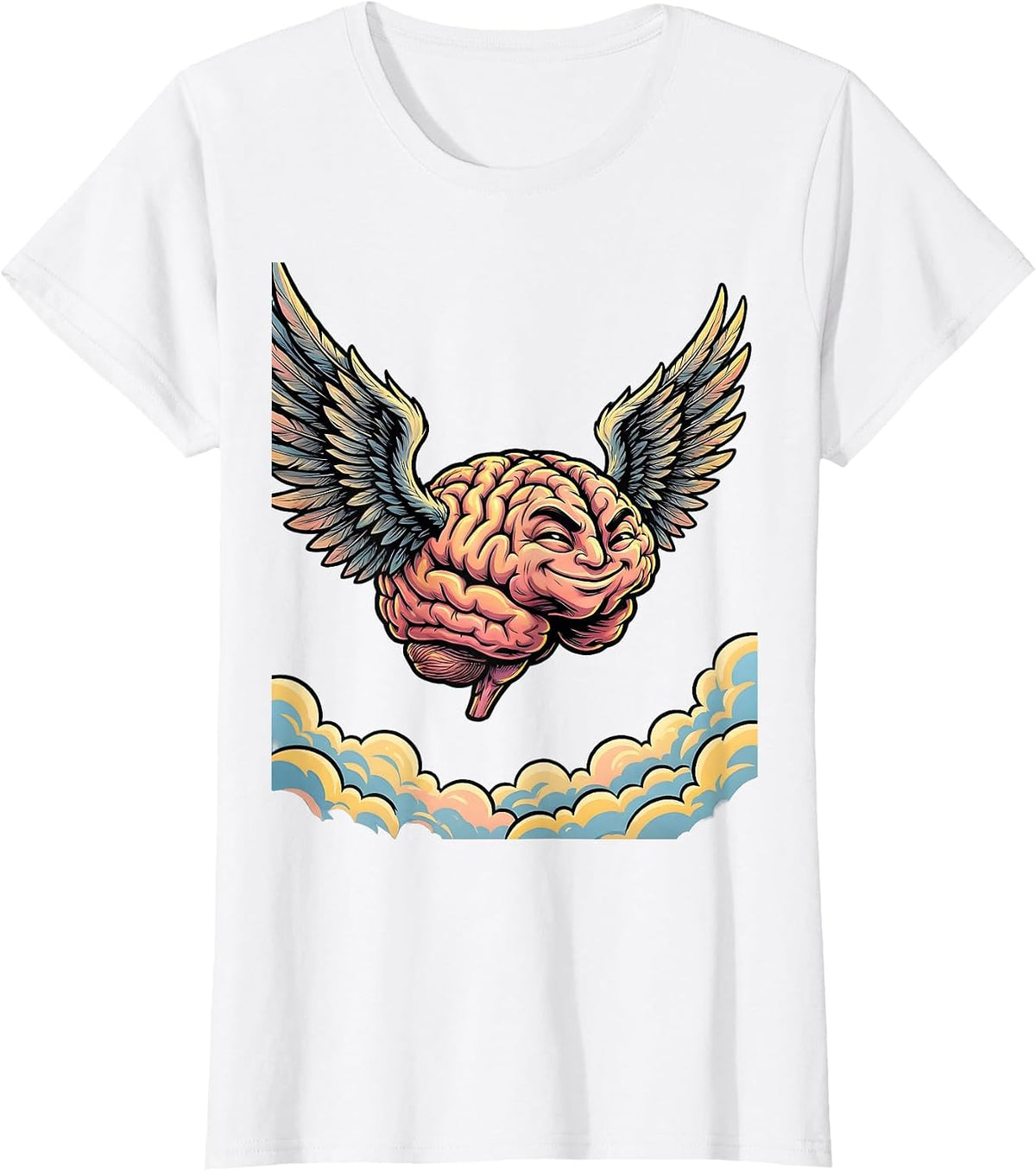 Special Education Teacher Brain With Wings Soaring T-Shirt - White