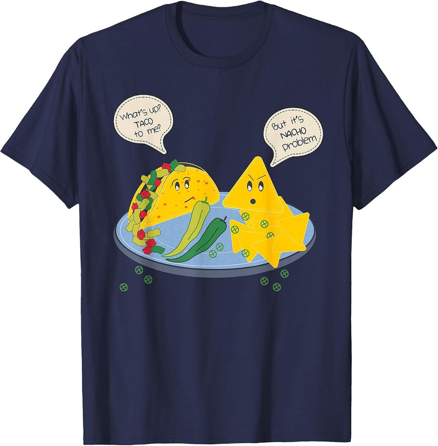 Taco zu mir Nacho Problem Funny Mexican Food Word Game Women Men T-Shirt - Navy Blue