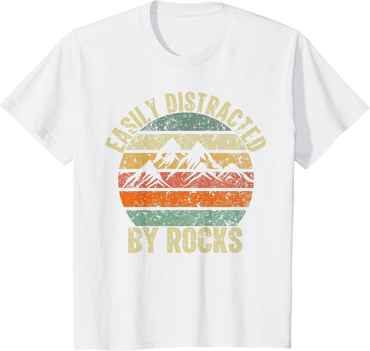 Slightly Distracted by Rocks Collector Lover Geologist Vintage T-Shirt - White