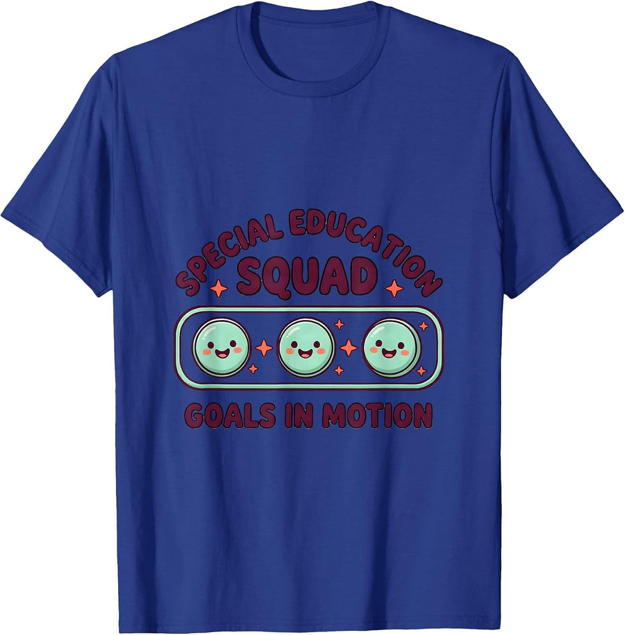 Special Education Squad Goals in Motion Teacher T-Shirt - Royal Blue