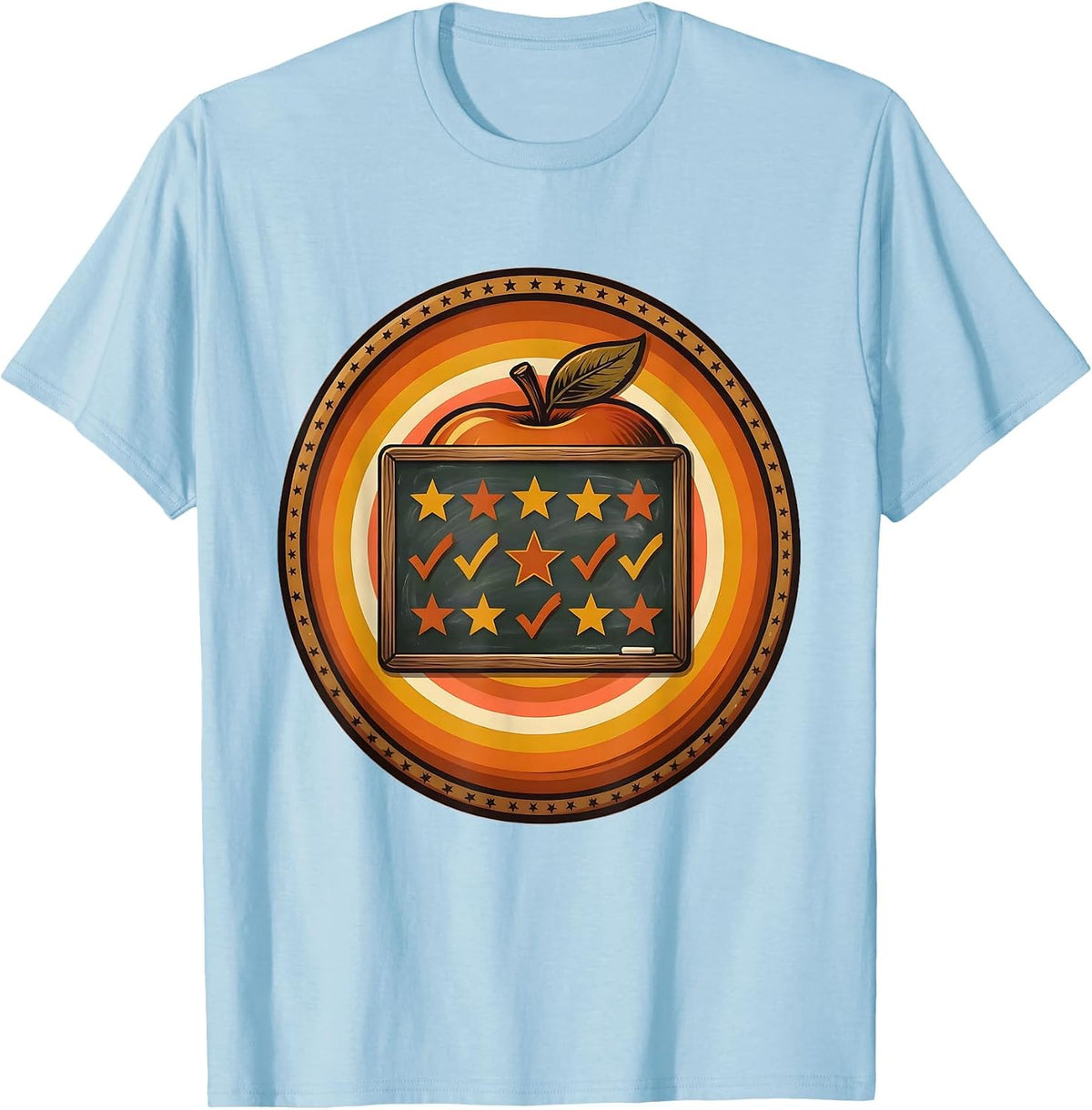 Special Education Teacher Chalkboard Stars Design T-Shirt - Baby Blue