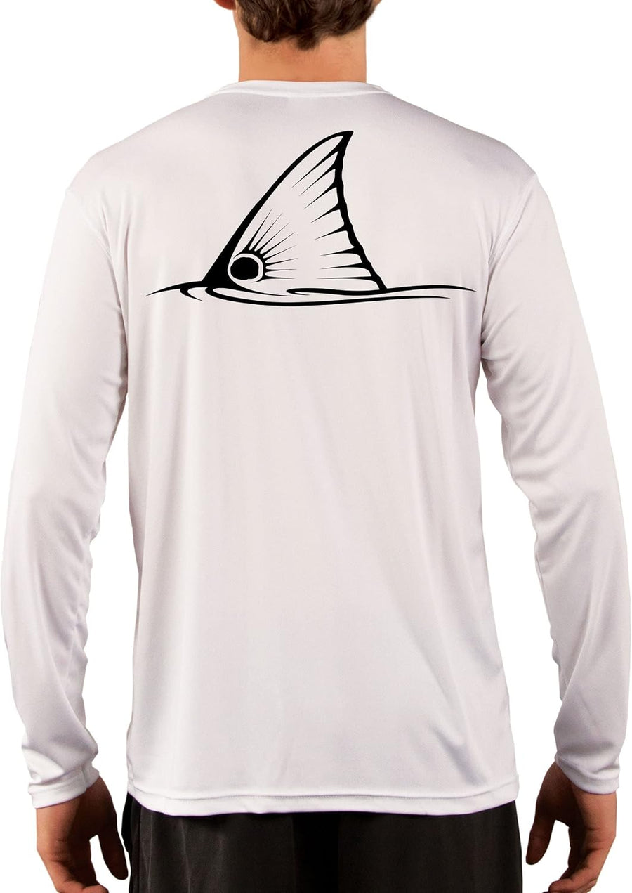 Skiff Life Tailing Redfish Red Drum Fishing Shirts Men's Quick Dry Lightweight UPF 50+ Long Sleeve Shirt Moisture Wicking -