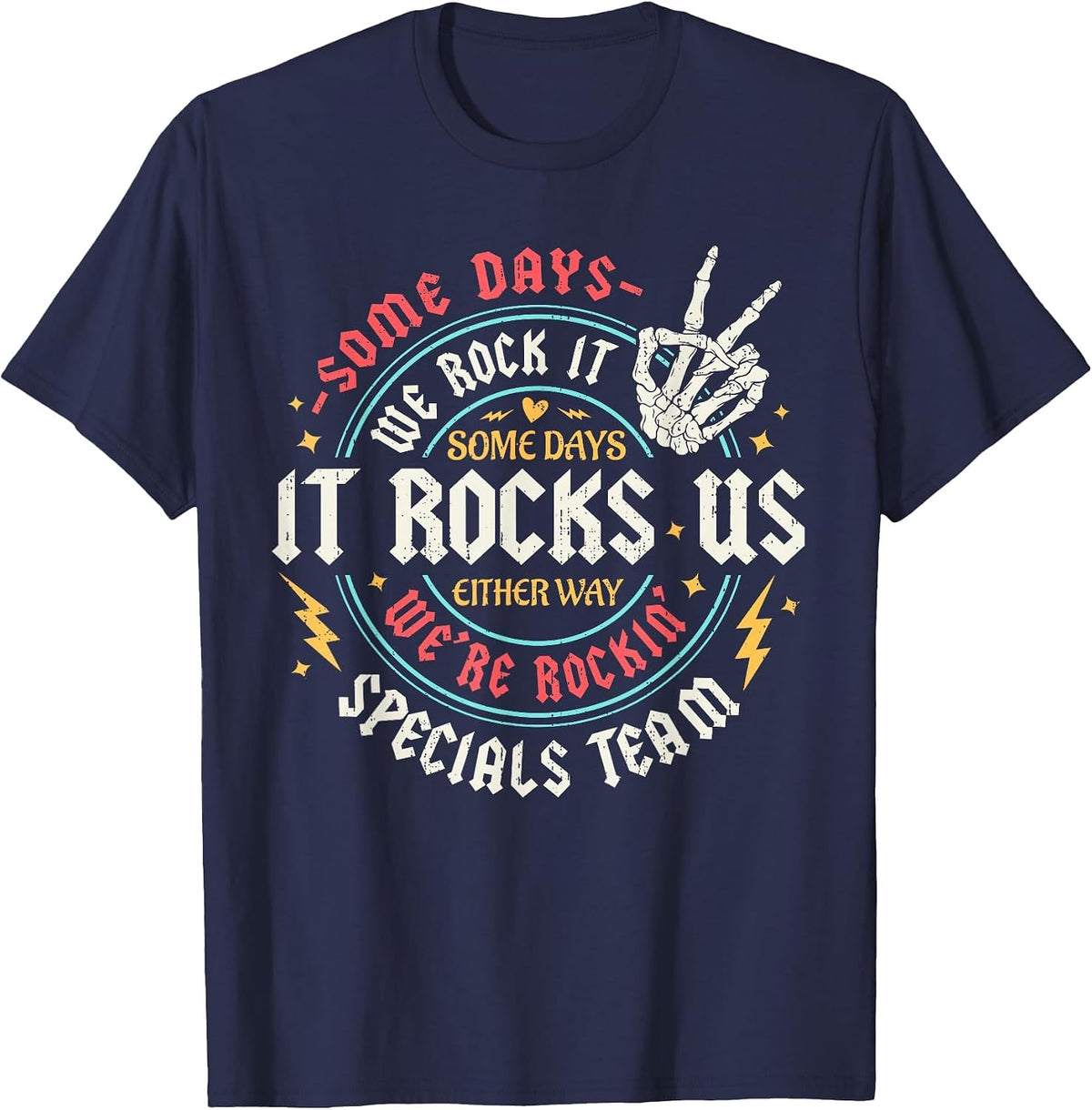Some Days We Rock It Specials Team PE Back to School T-Shirt - Navy Blue
