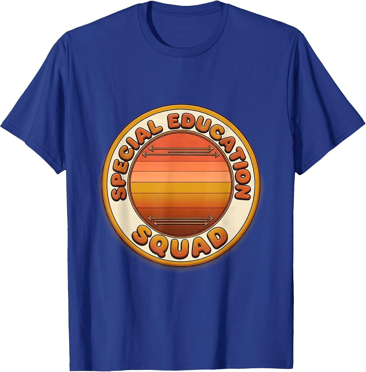 Special Education Squad Retro 70s Teacher Appreciation T-Shirt - Royal Blue