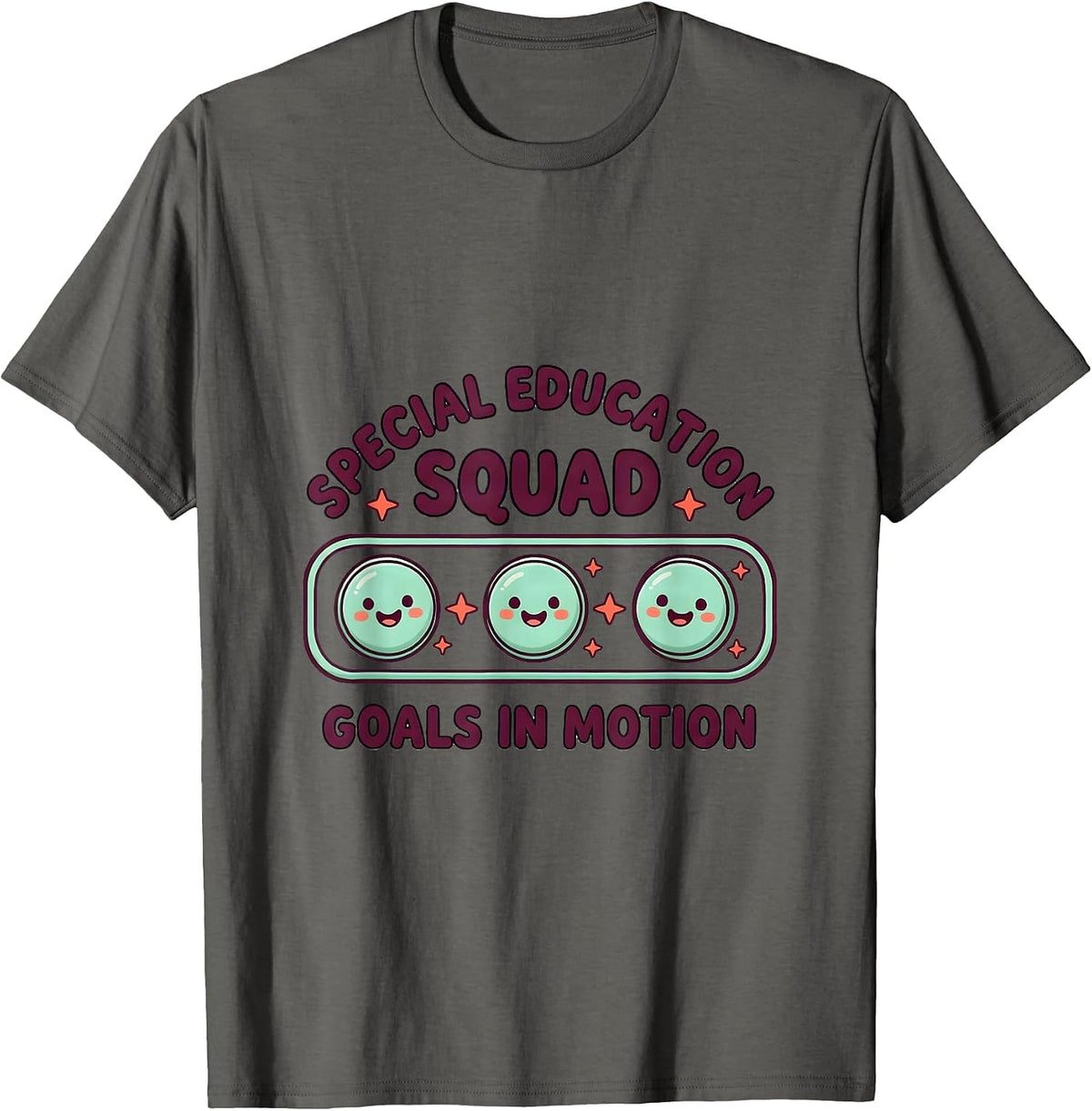 Special Education Squad Goals in Motion Teacher T-Shirt - Asphalt Grey